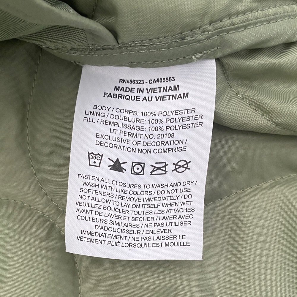 Nike Sportswear Essential Quilted Trench Coat Green Women’s Large NWT - Picture 6 of 7